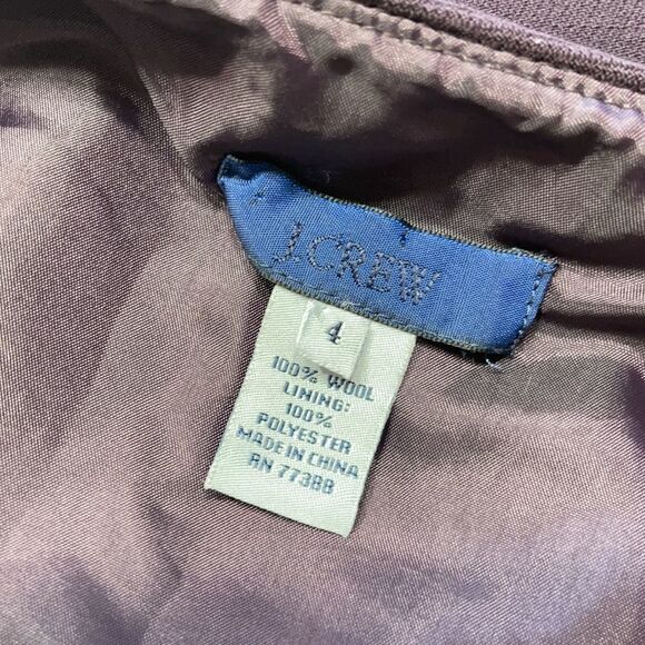 J. CREW 💯% Italian Wool Purple Styled Cap Sleeves Sheath Dress SIZE 4 - Picture 14 of 15